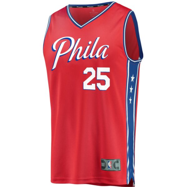 Ben Simmons Philadelphia 76ers Fanatics Youth Fast Break Replica Player Team Jersey - Statement Edition - Red - Image 3