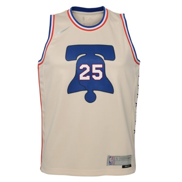 Ben Simmons Philadelphia 76ers Nike Youth 2020/21 Swingman Player Jersey Cream - Earned Edition - Image 3