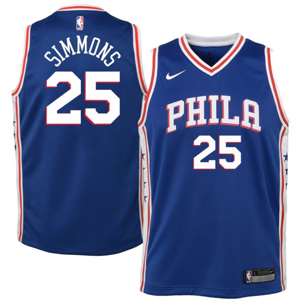 Ben Simmons Philadelphia 76ers Nike Youth Swingman Jersey Royal - Icon Edition - Image 2
