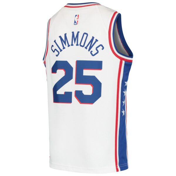 Ben Simmons Philadelphia 76ers Nike Youth Swingman Jersey - White - Image 4