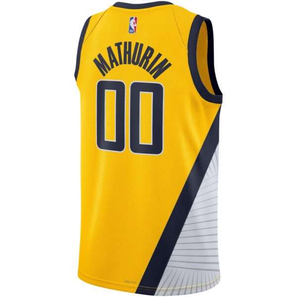 Bennedict Mathurin Indiana Pacers Jordan Brand Unisex Swingman Jersey - Statement Edition - Gold - Image 4
