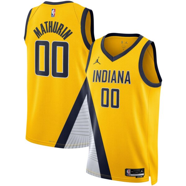 Bennedict Mathurin Indiana Pacers Jordan Brand Unisex Swingman Jersey - Statement Edition - Gold - Image 2