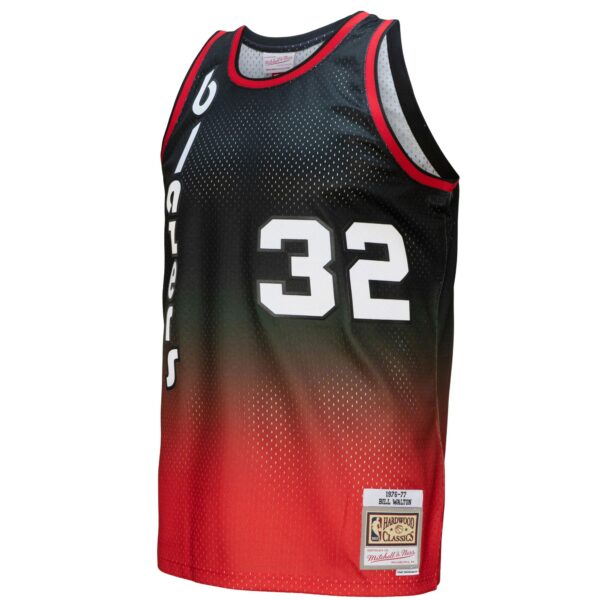 Bill Walton Portland Trail Blazers Mitchell & Ness 1976/77 Hardwood Classics Fadeaway Swingman Player Jersey - Red/Black - Image 3