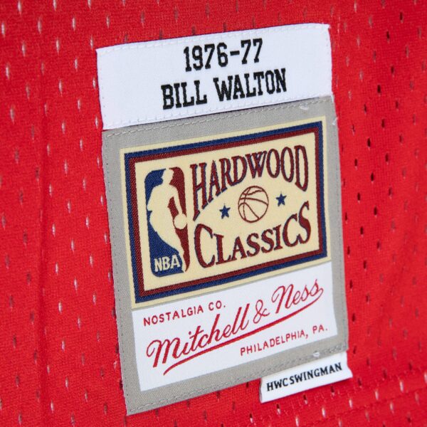Bill Walton Portland Trail Blazers Mitchell & Ness 1976/77 Hardwood Classics Fadeaway Swingman Player Jersey - Red/Black - Image 6