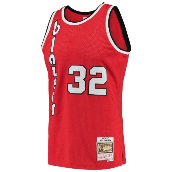 Bill Walton Portland Trail Blazers Mitchell & Ness 1976/77 Hardwood Classics Swingman Jersey - Red - Image 3