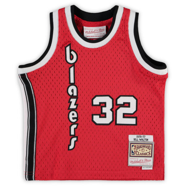Bill Walton Portland Trail Blazers Mitchell & Ness Infant 1976/77 Hardwood Classics Retired Player Jersey - Red - Image 3