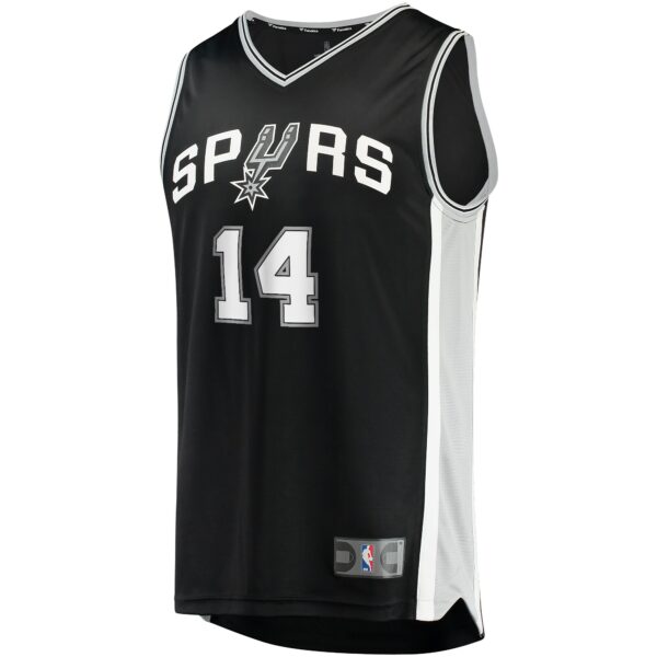 Blake Wesley San Antonio Spurs Fanatics Fast Break Replica Player Jersey - Icon Edition - Black - Image 3