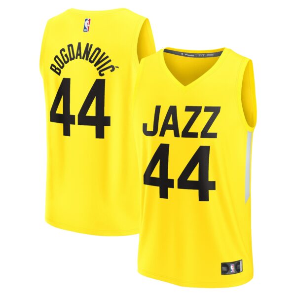 Bojan Bogdanovic Utah Jazz Fanatics Fast Break Replica Jersey - Icon Edition - Yellow - Image 2