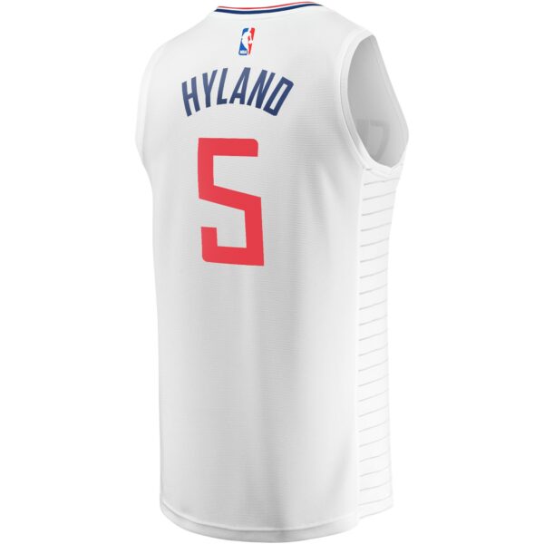 Bones Hyland LA Clippers Fanatics Fast Break Player Jersey - Association Edition - White - Image 4