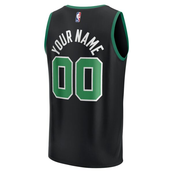 Boston Celtics Fanatics Fast Break Replica Custom Jersey - Statement Edition - Black - Image 4