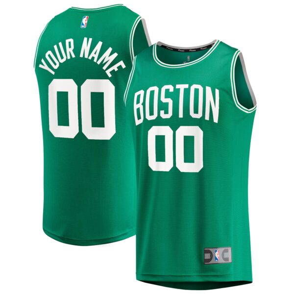 Boston Celtics Fanatics Youth Fast Break Custom Jersey - Green - Icon Edition - Image 2