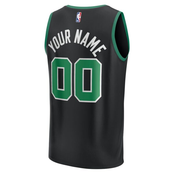 Boston Celtics Fanatics Youth Fast Break Replica Custom Jersey - Statement Edition - Black - Image 4