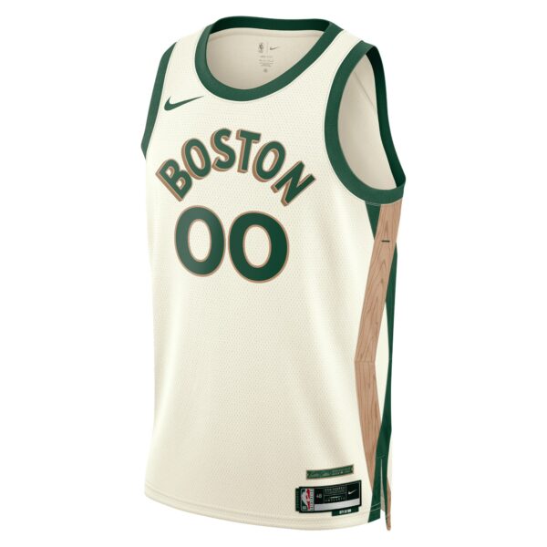 Boston Celtics Nike Unisex 2023/24 Custom Swingman Jersey - White - City Edition - Image 3