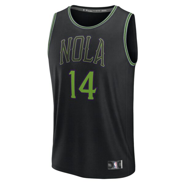 Brandon Ingram New Orleans Pelicans Fanatics Fast Break Jersey - Black - City Edition - Image 3