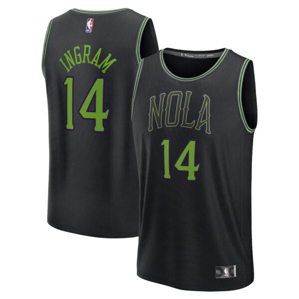 Brandon Ingram New Orleans Pelicans Fanatics Fast Break Jersey - Black - City Edition - Image 2