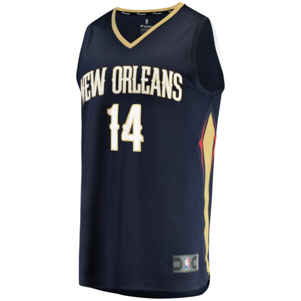 Brandon Ingram New Orleans Pelicans Fanatics Fast Break Replica Jersey Navy - Icon Edition - Image 3