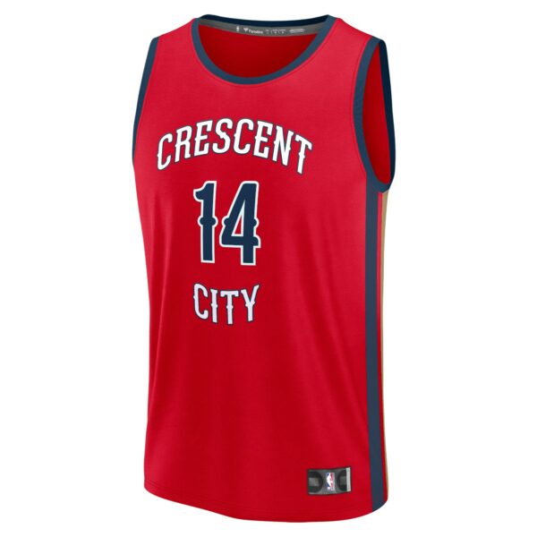 Brandon Ingram New Orleans Pelicans Fanatics Fast Break Replica Player Jersey - Statement Edition - Red - Image 3