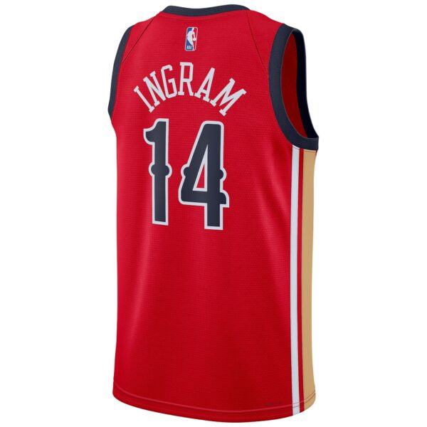Brandon Ingram New Orleans Pelicans Jordan Brand Unisex Swingman Jersey - Statement Edition - Red - Image 4