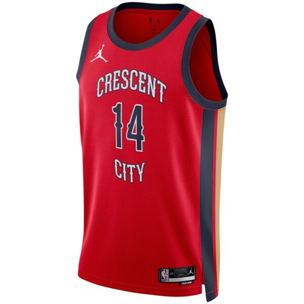 Brandon Ingram New Orleans Pelicans Jordan Brand Unisex Swingman Jersey - Statement Edition - Red - Image 3
