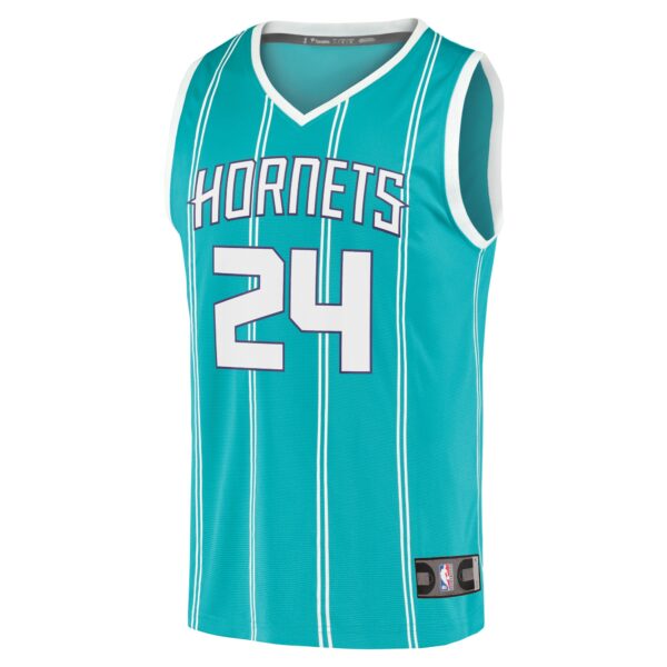 Brandon Miller Charlotte Hornets Fanatics Youth 2023 NBA Draft First Round Pick Fast Break Replica Jersey - Icon Edition - Teal - Image 3