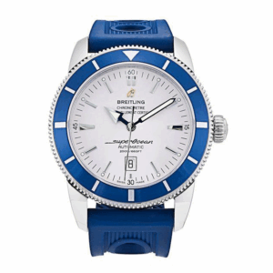 Breitling Superocean Heritage 46Mm White Dial Blue Bezel Rubber Strap A1732016.G642 Stainless Steel Watch