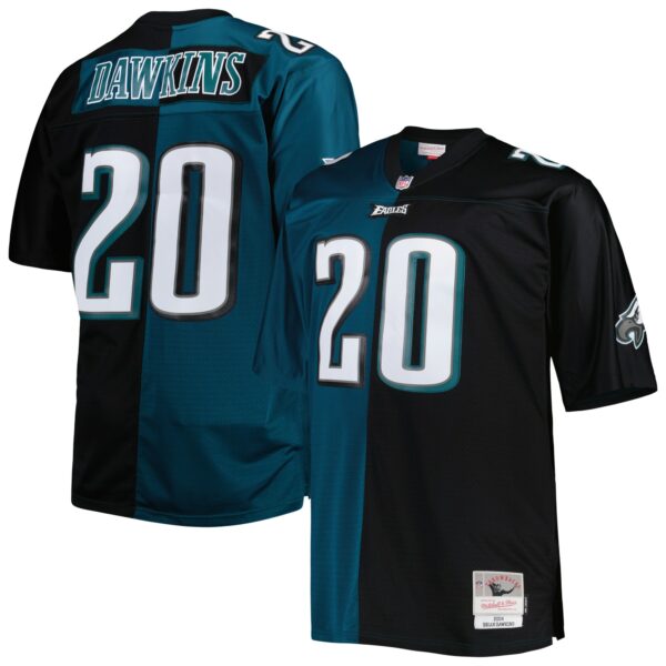 Brian Dawkins Philadelphia Eagles Mitchell & Ness Big & Tall Split Legacy Retired Player Replica Jersey - Midnight Green-Black