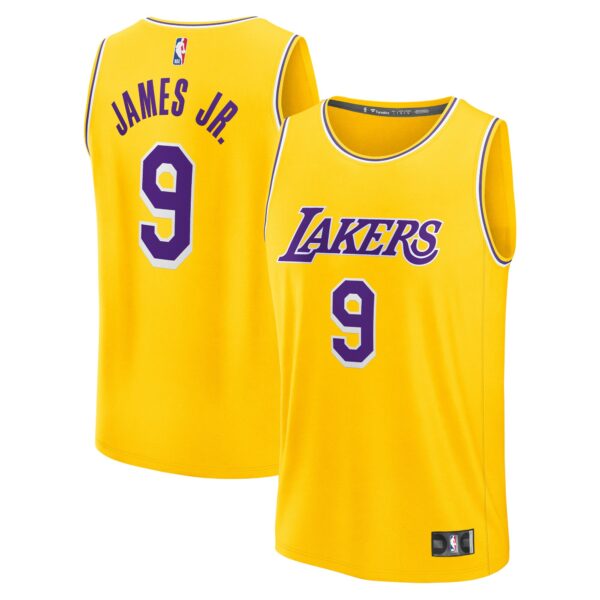 Bronny James Los Angeles Lakers Fanatics 2024 NBA Draft Fast Break Player Jersey - Icon Edition - Gold - Image 2
