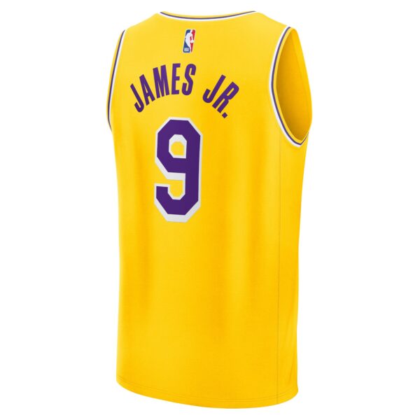 Bronny James Los Angeles Lakers Fanatics 2024 NBA Draft Fast Break Player Jersey - Icon Edition - Gold - Image 4