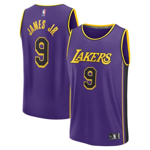 Bronny James Los Angeles Lakers Fanatics Fast Break Replica Player Jersey - Statement Edition - Purple - Image 2