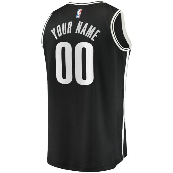 Brooklyn Nets Fanatics Fast Break Custom Replica Jersey Black - Icon Edition - Image 4