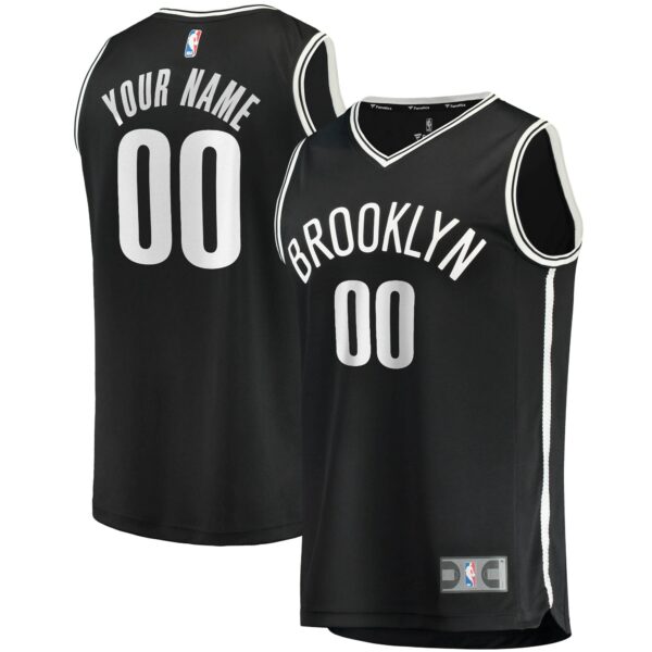 Brooklyn Nets Fanatics Fast Break Custom Replica Jersey Black - Icon Edition - Image 2