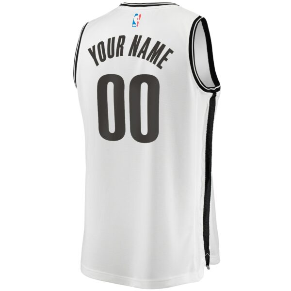 Brooklyn Nets Fanatics Youth Fast Break Replica Custom Jersey - Association Edition - White - Image 4