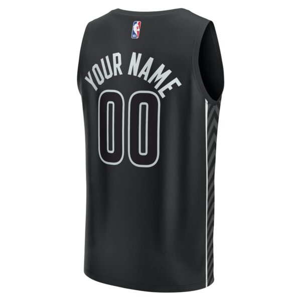 Brooklyn Nets Fanatics Youth Fast Break Replica Custom Jersey - Statement Edition - Black - Image 4