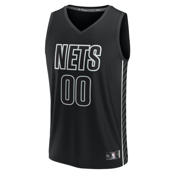 Brooklyn Nets Fanatics Youth Fast Break Replica Custom Jersey - Statement Edition - Black - Image 3