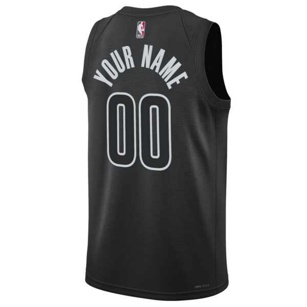 Brooklyn Nets Jordan Brand Unisex 2022/23 Swingman Custom Jersey - Statement Edition - Black - Image 4
