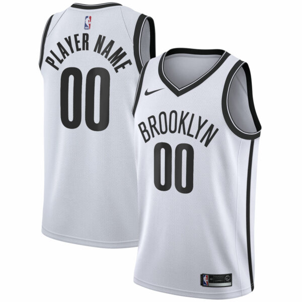 Brooklyn Nets Nike 2020/21 Swingman Custom Jersey - Association Edition - White - Image 2