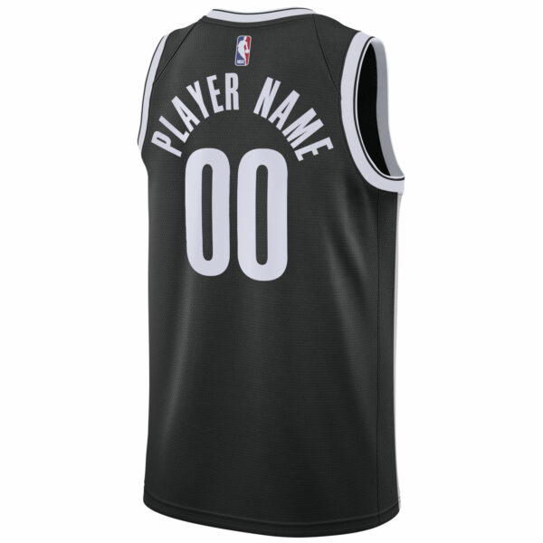 Brooklyn Nets Nike 2020/21 Swingman Custom Jersey - Icon Edition - Black - Image 4