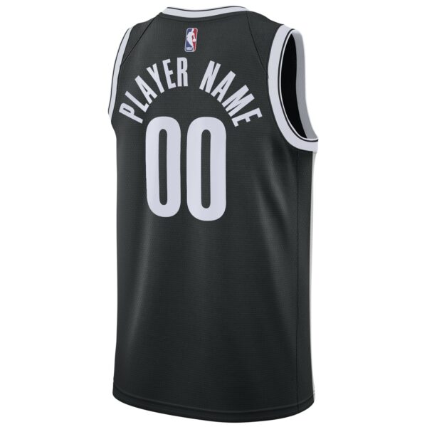 Brooklyn Nets Nike 2020/21 Swingman Custom Jersey - Icon Edition - Black - Image 4