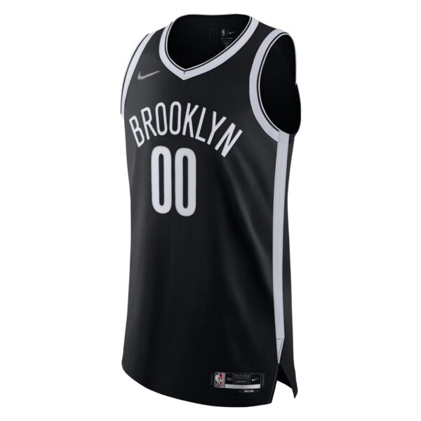 Brooklyn Nets Nike 2021/22 Diamond Authentic Custom Jersey - Icon Edition - Black - Image 3