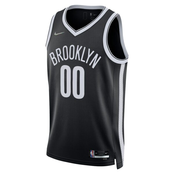 Brooklyn Nets Nike 2021/22 Diamond Swingman Custom Jersey - Icon Edition - Black - Image 3