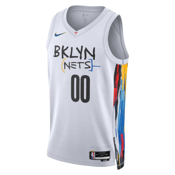 Brooklyn Nets Nike Unisex 2022/23 Swingman Custom Jersey - City Edition - White - Image 3