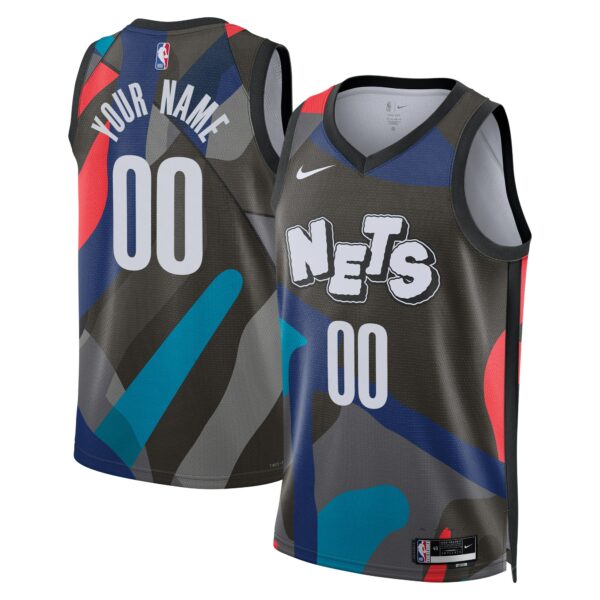 Brooklyn Nets Nike Unisex 2023/24 Custom Swingman Jersey - Black - City Edition - Image 2