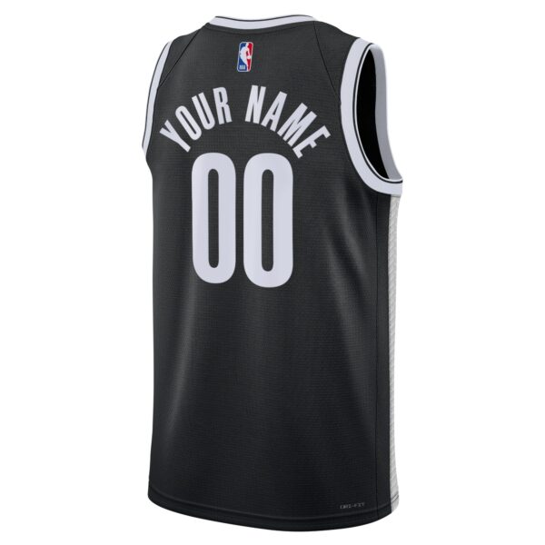 Brooklyn Nets Nike Unisex Swingman Custom Jersey Black - Icon Edition - Image 4