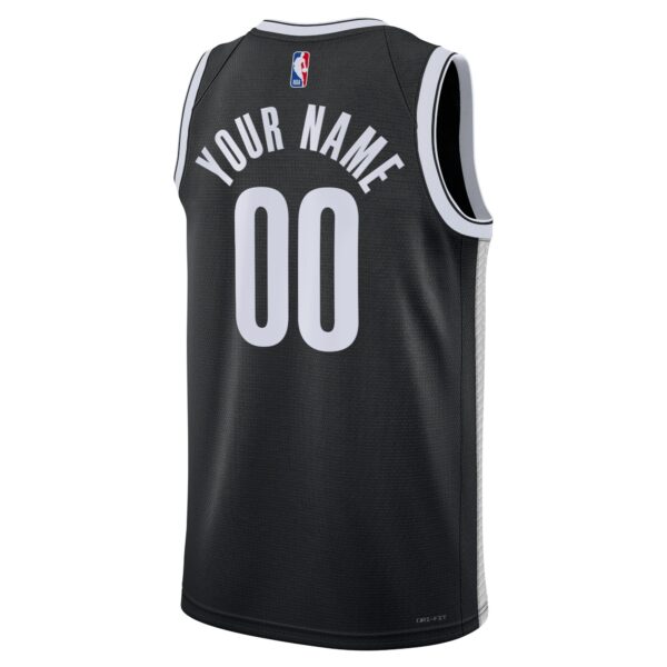 Brooklyn Nets Nike Unisex Swingman Custom Jersey Black - Icon Edition - Image 4