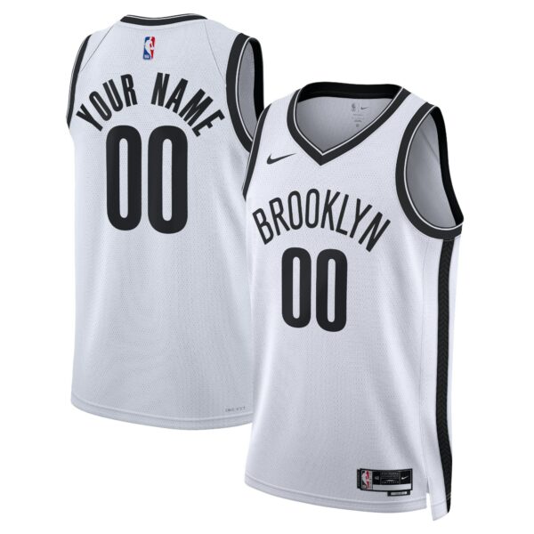 Brooklyn Nets Nike Unisex Swingman Custom Jersey White - Association Edition - Image 2