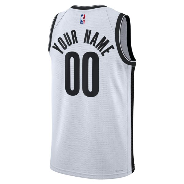 Brooklyn Nets Nike Unisex Swingman Custom Jersey White - Association Edition - Image 4