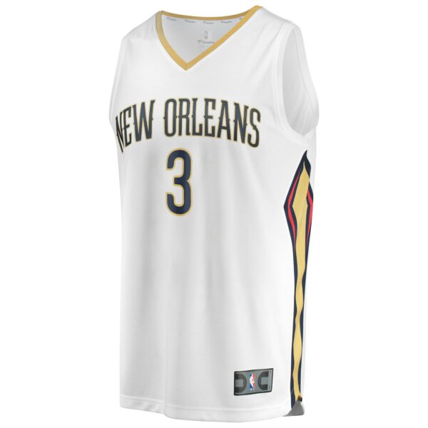C.J. McCollum New Orleans Pelicans Fanatics Fast Break Replica Jersey - Association Edition - White - Image 3