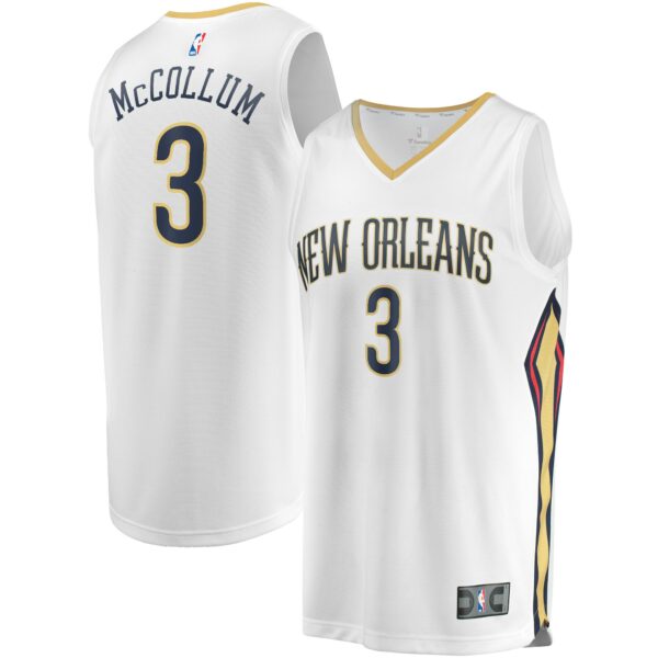 C.J. McCollum New Orleans Pelicans Fanatics Fast Break Replica Jersey - Association Edition - White - Image 2