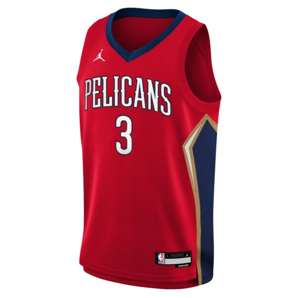 C.J. McCollum New Orleans Pelicans Jordan Brand Youth Swingman Jersey - Statement Edition - Red - Image 3