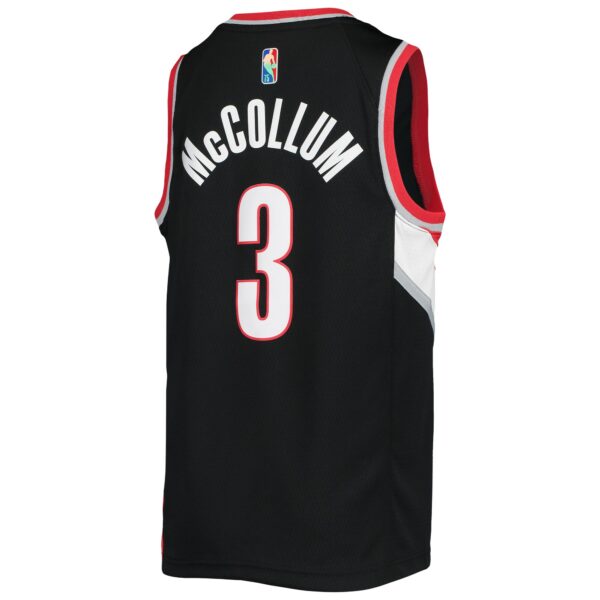 C.J. McCollum Portland Trail Blazers Nike Youth 2021/22 Diamond Swingman Jersey - Icon Edition - Black - Image 4